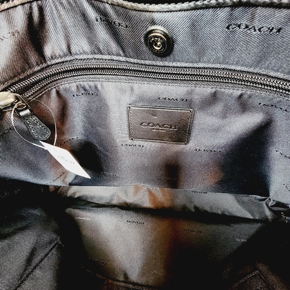 Coach Metropolitan Slim Brief Wild Beast New Black Gray Charcoal - Picture 6 of 16